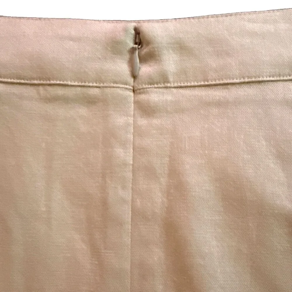 Madewell Linen Blend Side Button Midi Skirt Womens Sz 6 Cream Faux Wrap NEW